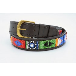 Jambo beaded leather belt