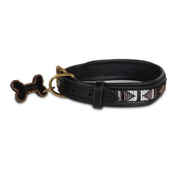 Tana Beaded Leather Dog Collar