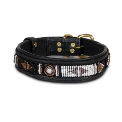 Tana Beaded Leather Dog Collar