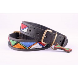 Nairobi Beaded Leather Dog Collar