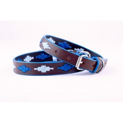 Ascot Leather Embroidered Dog Collar