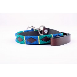 Hussars Leather Embroidered Dog Lead