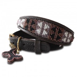 Malindi Leather Beaded Greyhound/Whippet Collar