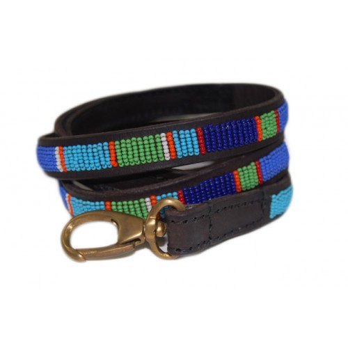 Lamu Beaded Leather Dog Lead